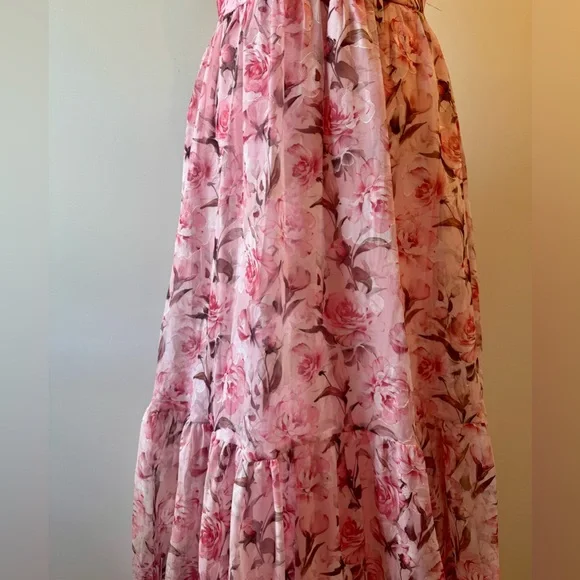 Lulu's Special Moment Strapless Bustier Pink Floral Maxi Dress Size XL NWT - Picture 8 of 16